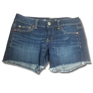American Eagle Stretchy Low Rise Cut Off Denim Shorts Size 4